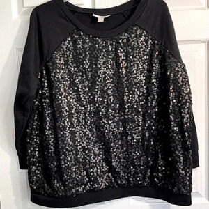 Women Within black sequined sweatshirt size 1x (22-24)